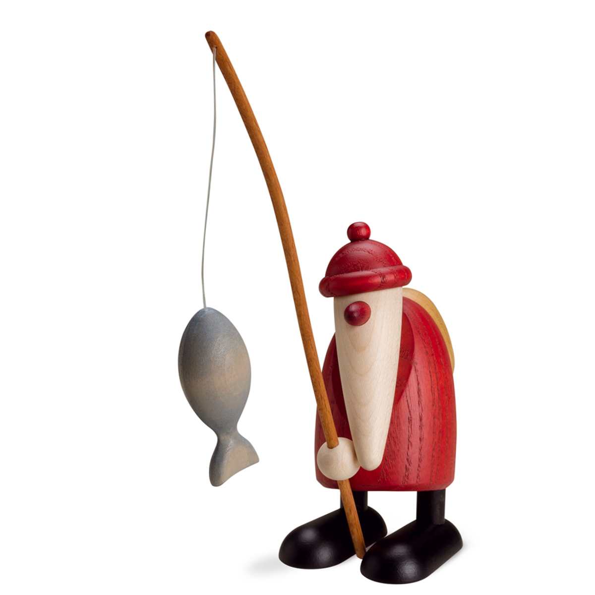 Santa Claus with fishing-rod and line, small