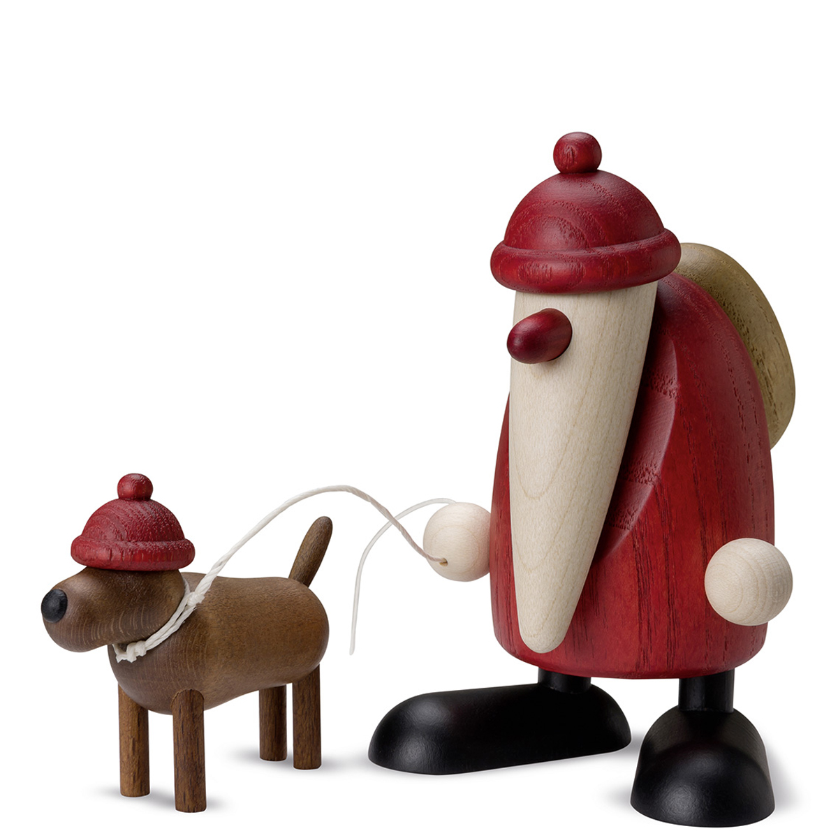 6040_lb Weihnachtsmann mit Dackel Waldemar, klein