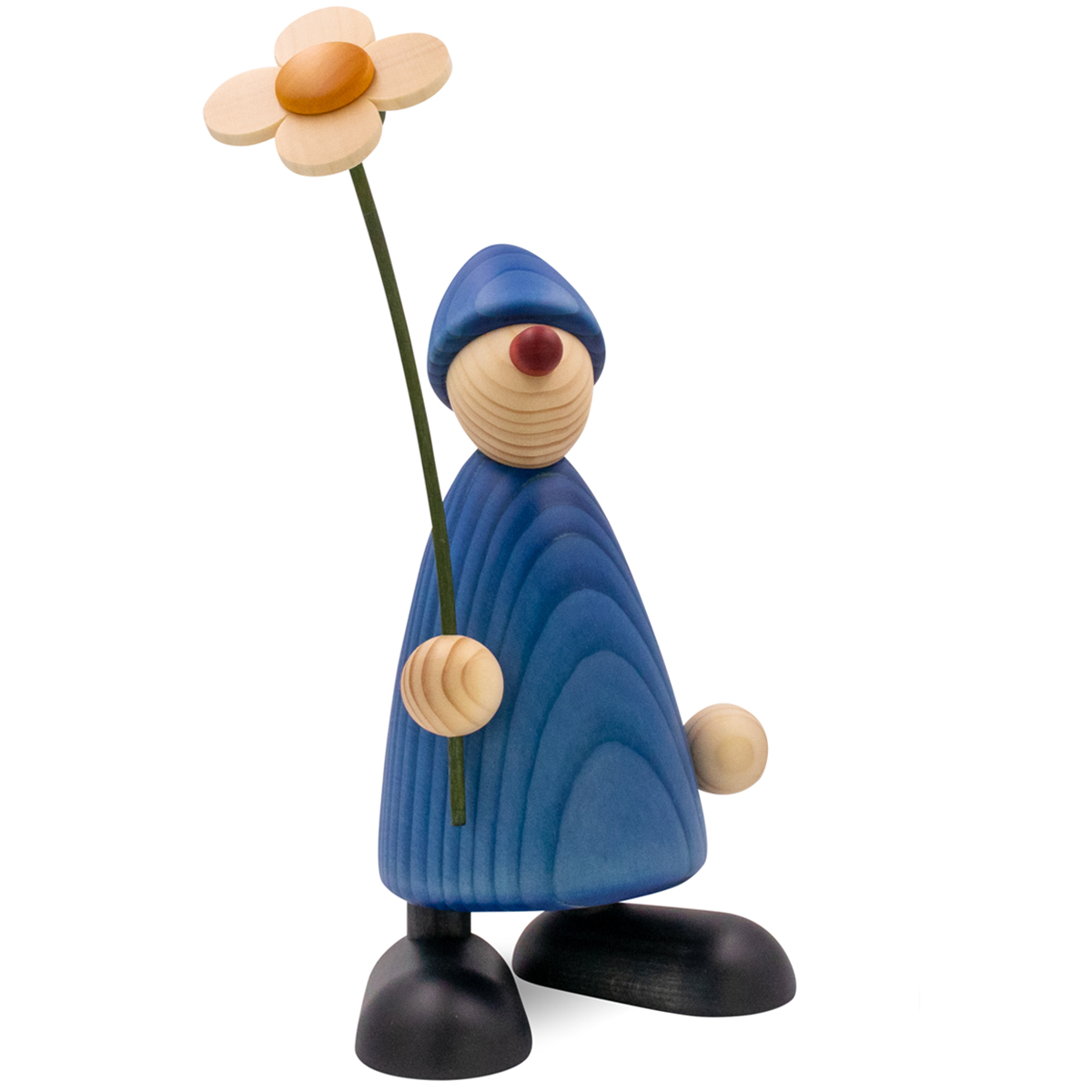 Well-Wisher Phillip standing with flower, large, blue