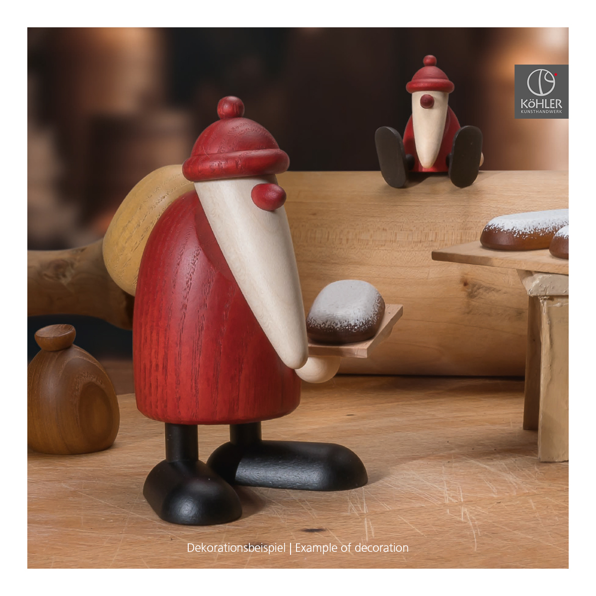 Santa Claus with German Christmas stollen, small