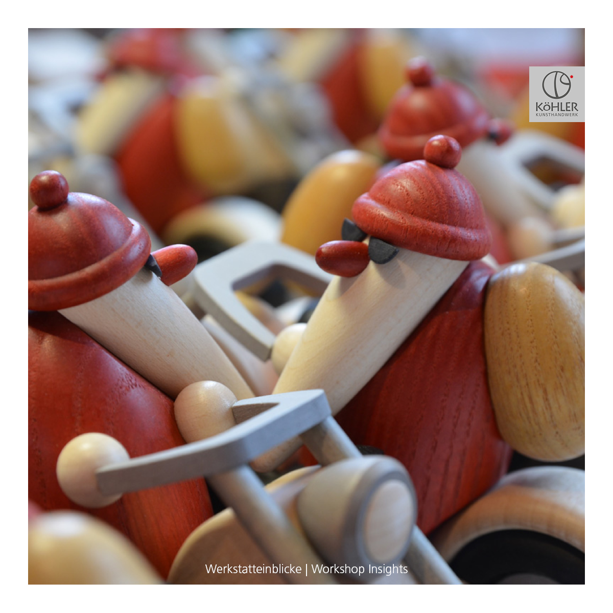Santa Claus riding a motorbike, small