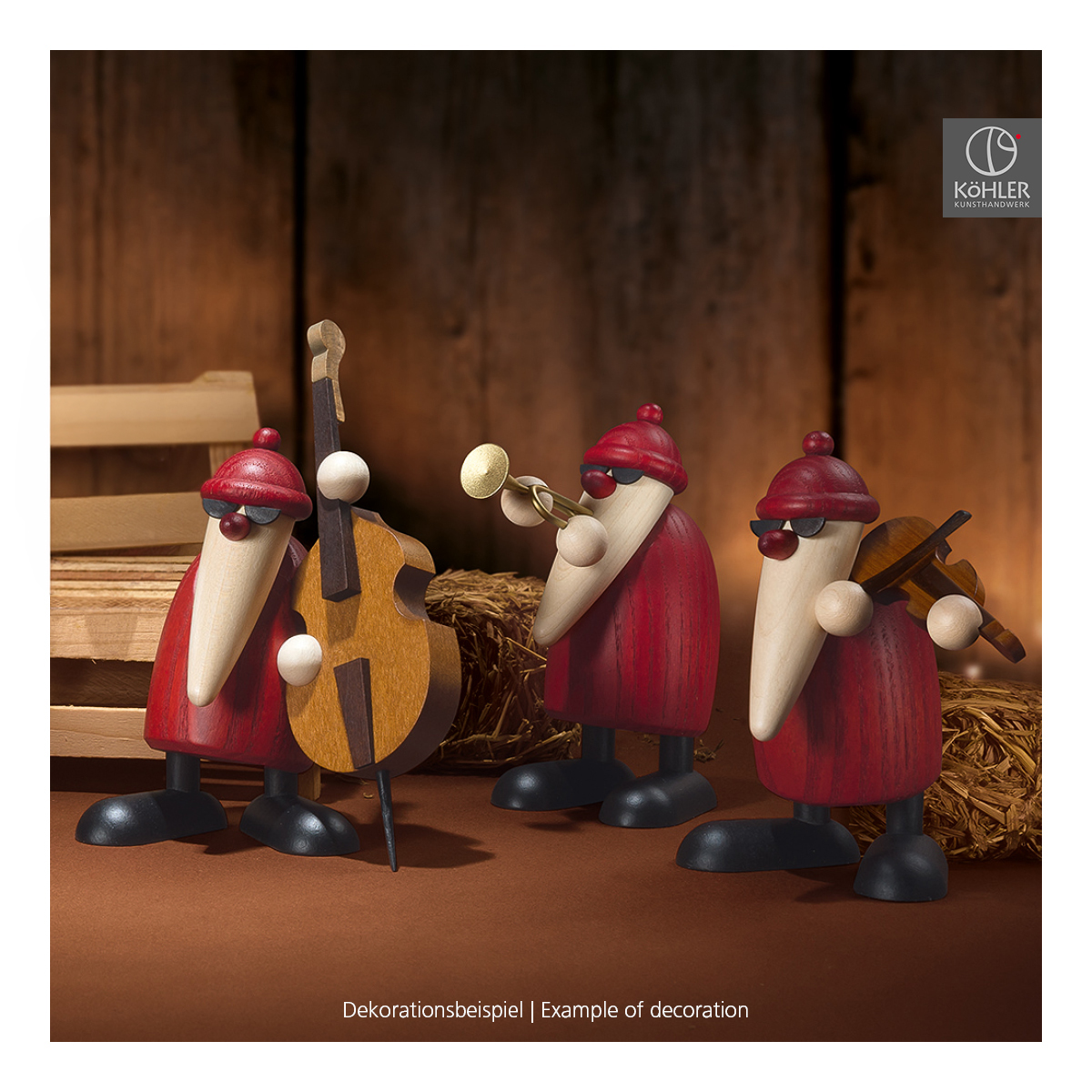 Santa Claus playing the double bass