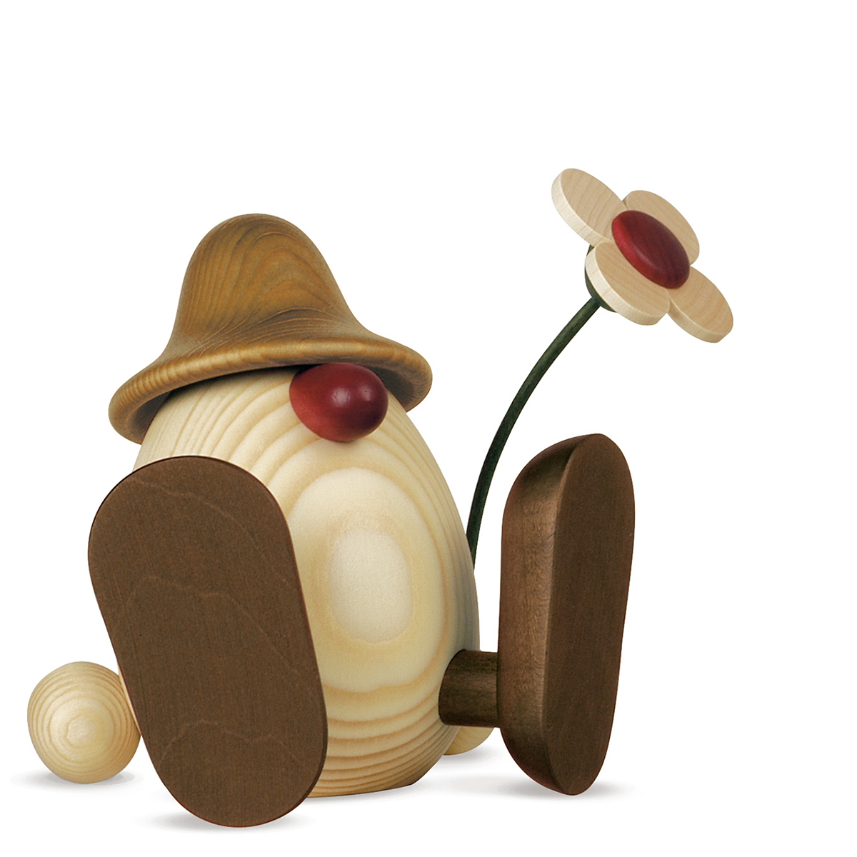 Eierkopf Vater Erwin mit Blume, sitzend, braun