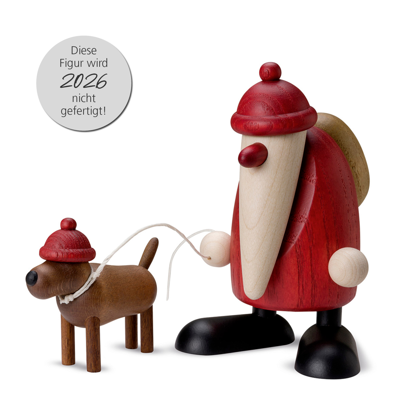 Santa Claus with Waldemar the Dachshund, small