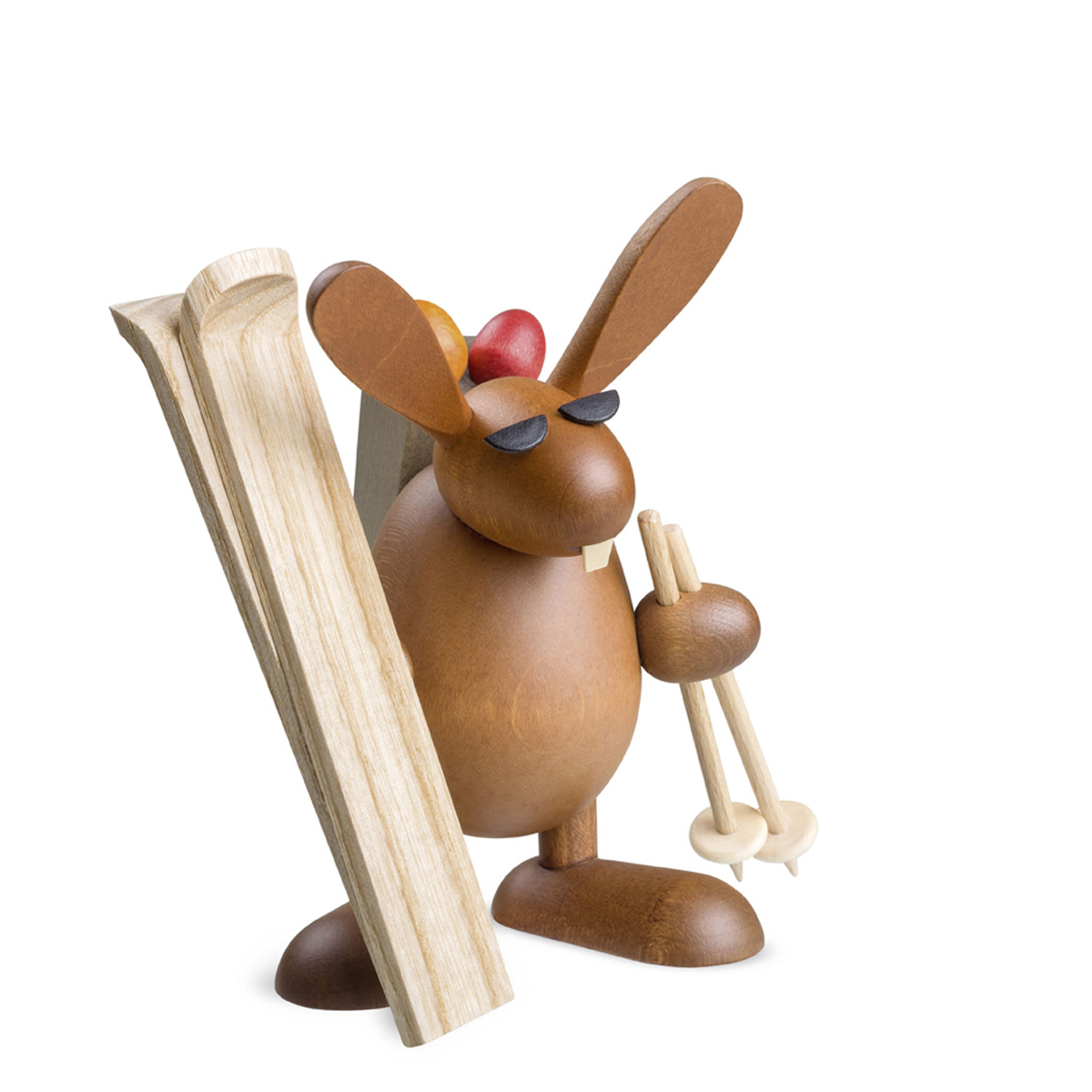 Easter Bunny with skis, standing