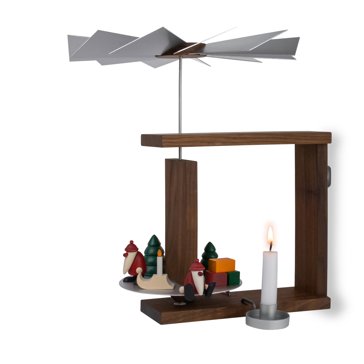 Wandpyramide Nussbaum mit Miniaturset 1 + 2 Wandpyramide Nussbaum mit Miniaturset 1 + 2