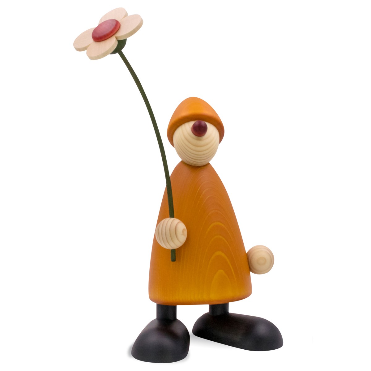 Gratulant Phillip stehend mit Blume, groß, gelb