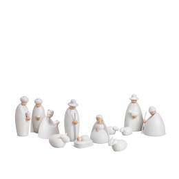 Krippenfiguren, 12-teilig, klein, weiß